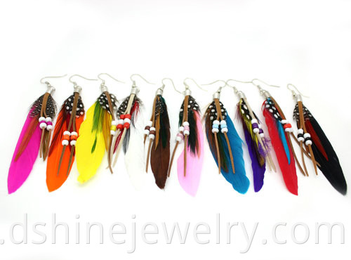 Cheap Bohemian Ethnic Feather Earrings